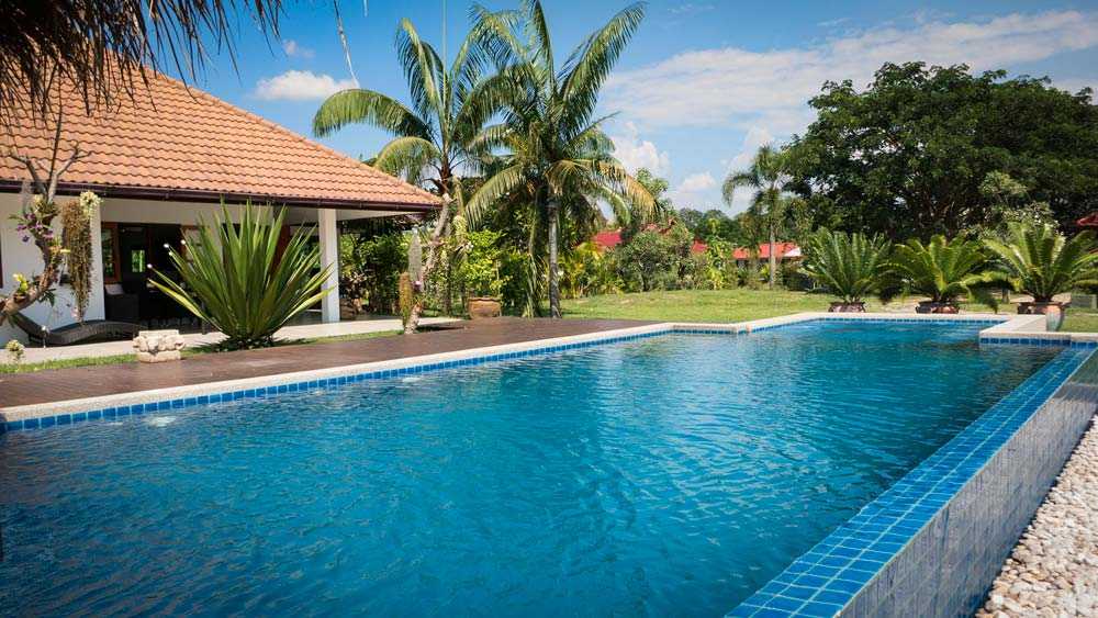 Saltwater swimming pool at New Paradigm retreat, Chiang Mai