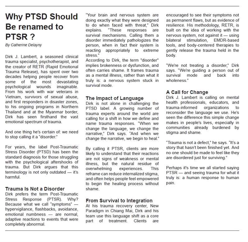 From PTSD to PTSR