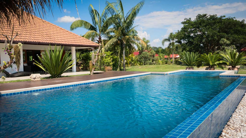Saltwater swimming pool at New Paradigm retreat, Chiang Mai